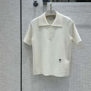 dior polo embroidered CD bee short-sleeved sweater