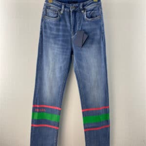prada lettering embroidery jeans