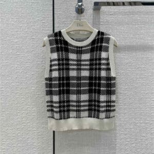 dior checked mohair and cashmere vest