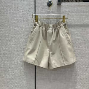 Hermès belted casual leather shorts