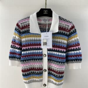 chanel colorful knitted top