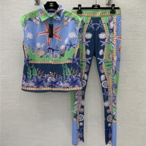 versace new starfish shell print fashion all-match suit