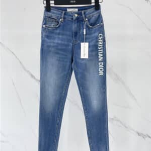 dior CD stretch lettering jeans