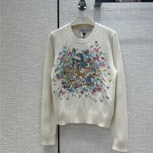 dior embroidered cashmere sweater