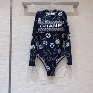 chanel logo one piece swimsuit