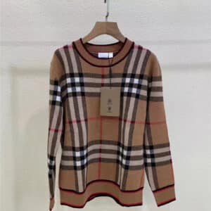 burberry cashmere classic checked wool sweater