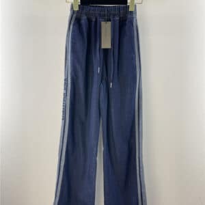 dior dark blue denim wide-leg straight-leg pants