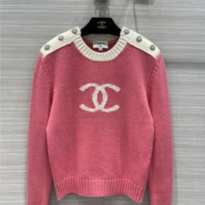 chanel classic logo cashmere sweater
