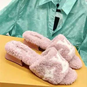 louis vuitton lv chunky heel wool slippers