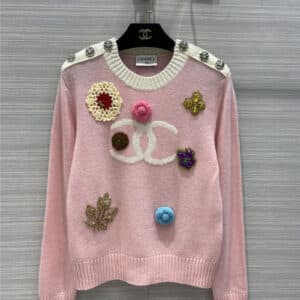chanel classic logo CC cashmere sweater