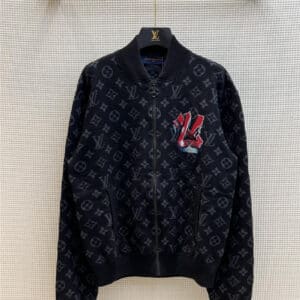 louis vuitton lv full logo knitted jacket