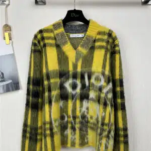 dior checked mohair oversized top