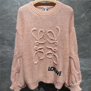 loewe classic crew neck pink sweater