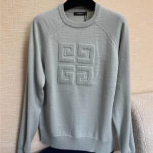 givenchy 3D embroidered logo wool sweater