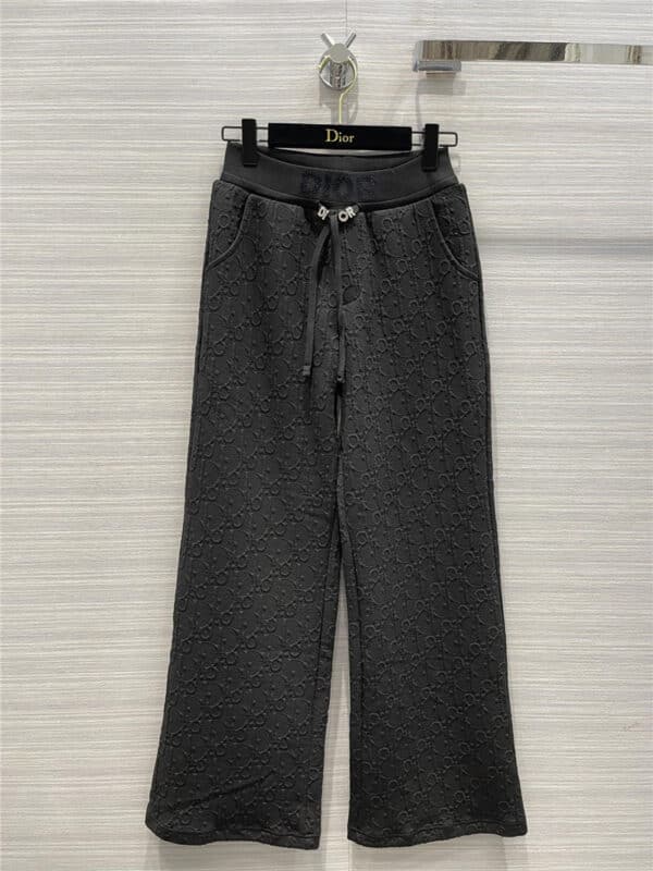 dior dark-pattern oblique jacquard straight-leg pants
