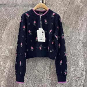 chanel floral print sweater