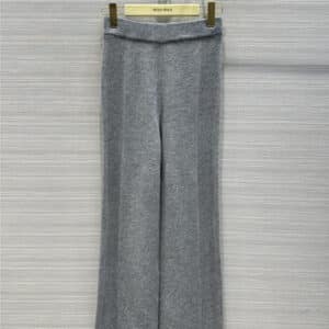 miumiu letter logo wool wide-leg straight-leg pants