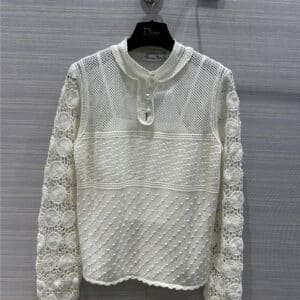 Dior heavy craft chain link knitted sweater