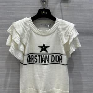 Dior new jacquard short-sleeved knitted sweater