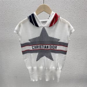 dior star embroidery sleeveless sweater