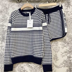 dior houndstooth cashmere knit suit