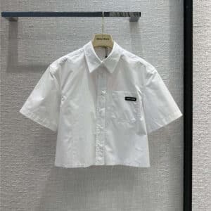 miumiu casual short-sleeved white shirt