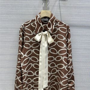 valentino hook and loop printed silk shirt