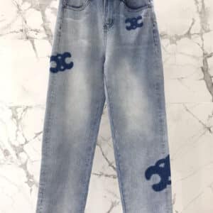 celine new fashion large print jeans