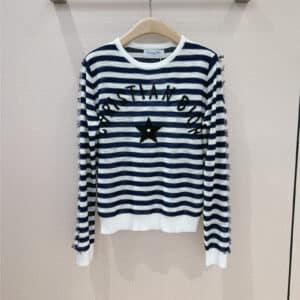 dior logo breathable knitted long-sleeved top