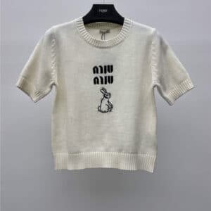 miumiu bunny knitted short sleeves