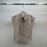 celine silk crepe de chine digital print silk shirt