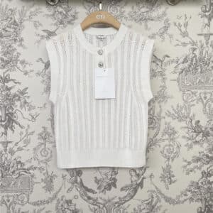 Chanel early spring new hollow knitted vest