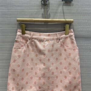 Hermès pig nose logo denim skirt