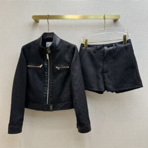 gucci stand collar jacket + shorts set