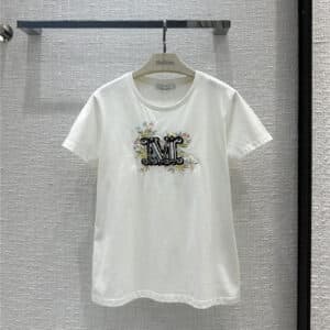 MaxMara temperament embroidered cotton T-shirt