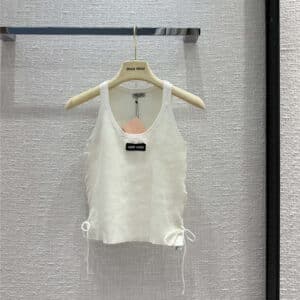 miumiu black label logo knitted vest
