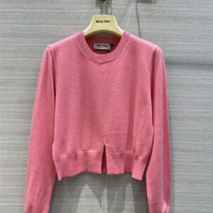miumiu round neck cashmere knitted sweater