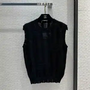 Chanel double c logo intarsia knitted vest