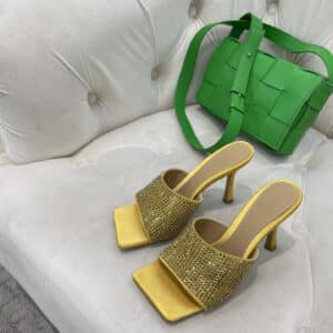 Bottega Veneta new square diamond slippers