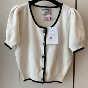 Chanel French style puff sleeves short sleeves