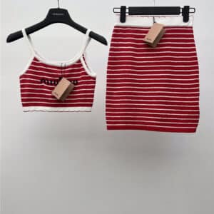 miumiu striped suspenders set