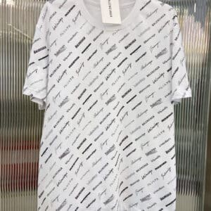 Balenciaga all over logo print T-shirt
