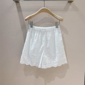 Dior court style hollow embroidery shorts