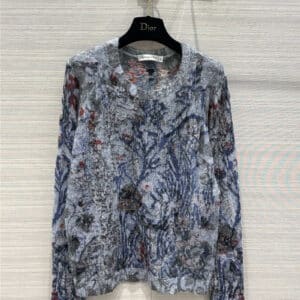 dior flower embroidered cashmere sweater