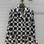 gucci black and white argyle silk shirt