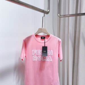 fendi round neck mercerized cotton short-sleeved T-shirt