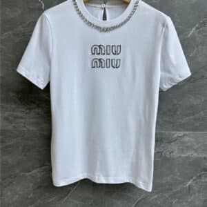 miumiu rhinestone T-shirt