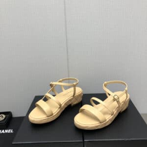Chanel back metal logo sandals