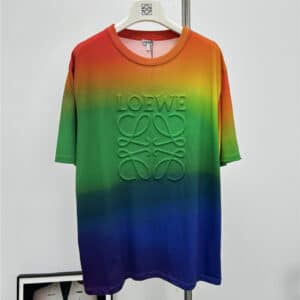 loewe rainbow gradient embossed logo short sleeve T-shirt