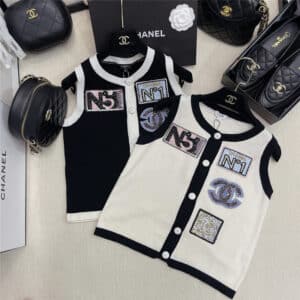 Chanel handmade bead embroidery badge vest